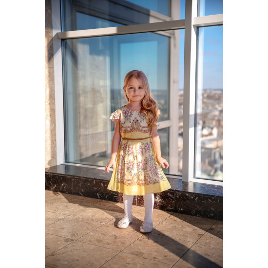bērnu kleita-princese gaiši-dzeltena