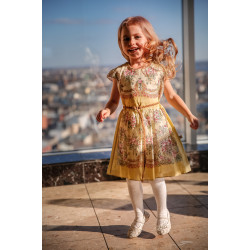 bērnu kleita-princese gaiši-dzeltena bērnu kleita-princese gaiši-dzeltena