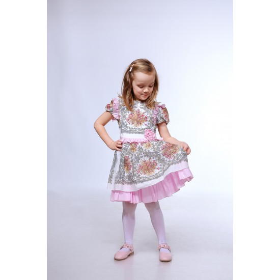 kids hand made dress pink