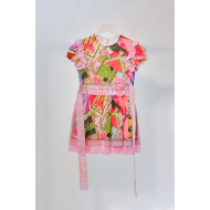 bērnu kleita-princese krāsājna ar roza krāsa elementiem