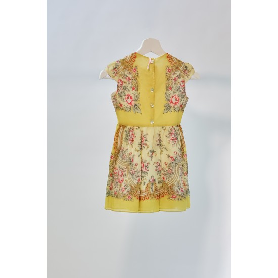 kids hand made dress yellow