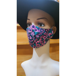 mask with pink flowers