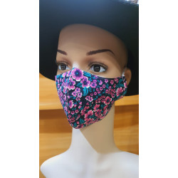 mask with pink flowers