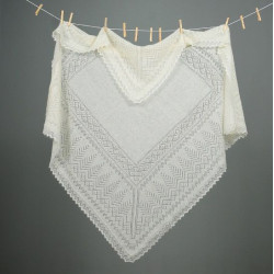 ОРЕНБУРГСКИЙ ПУХОВЫЙ ПЛАТОК П2-125-02 БЕЛЫЙ НАТУРАЛЬНЫЙ